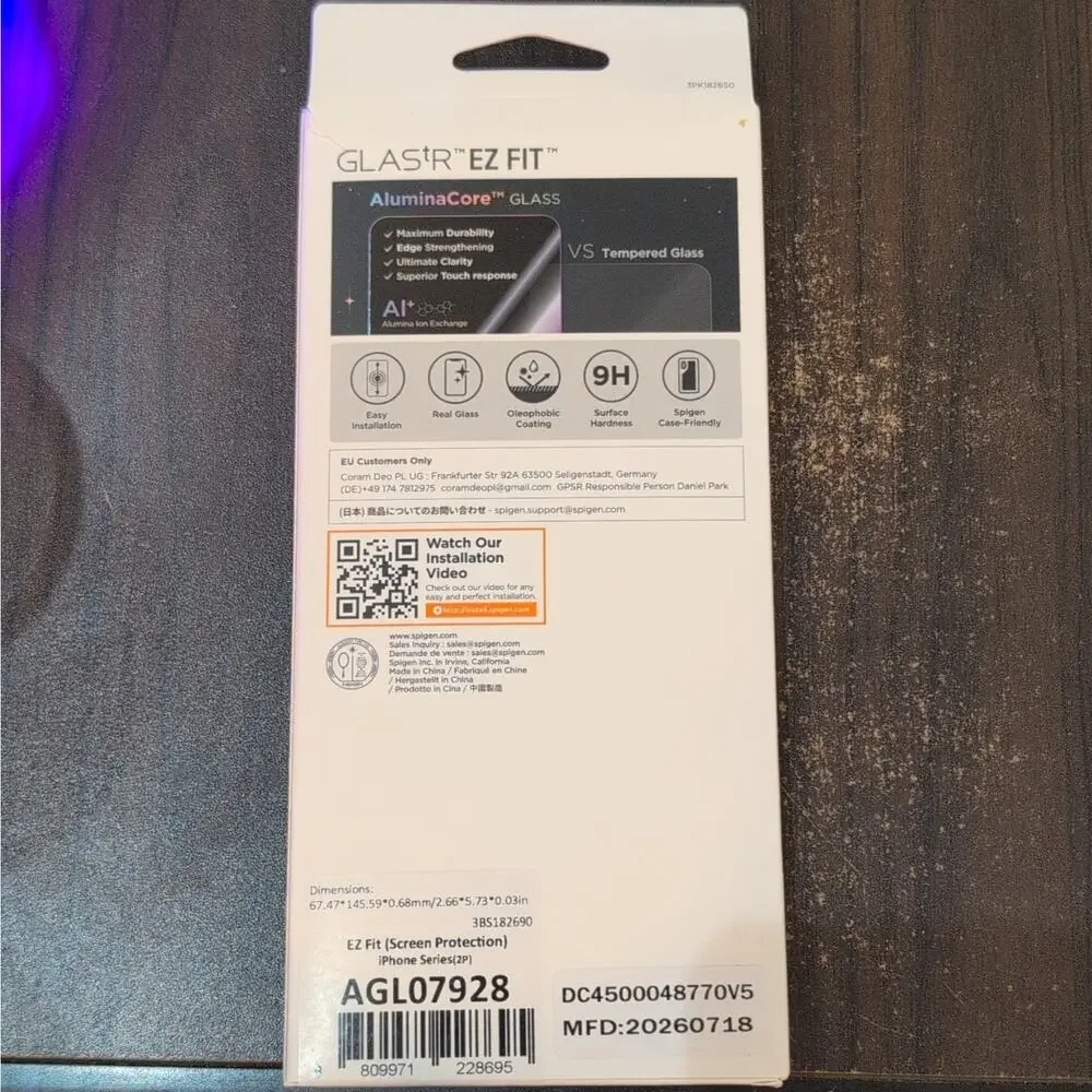 Spigen GLAS.tR EZ Fit Clear Tempered Glass iPhone 9H Oleophobic 2-Pack